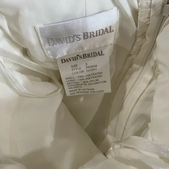 David’s Bridal Flower Girl Taffeta‎ Ball Gown Bow - Picture 5 of 10